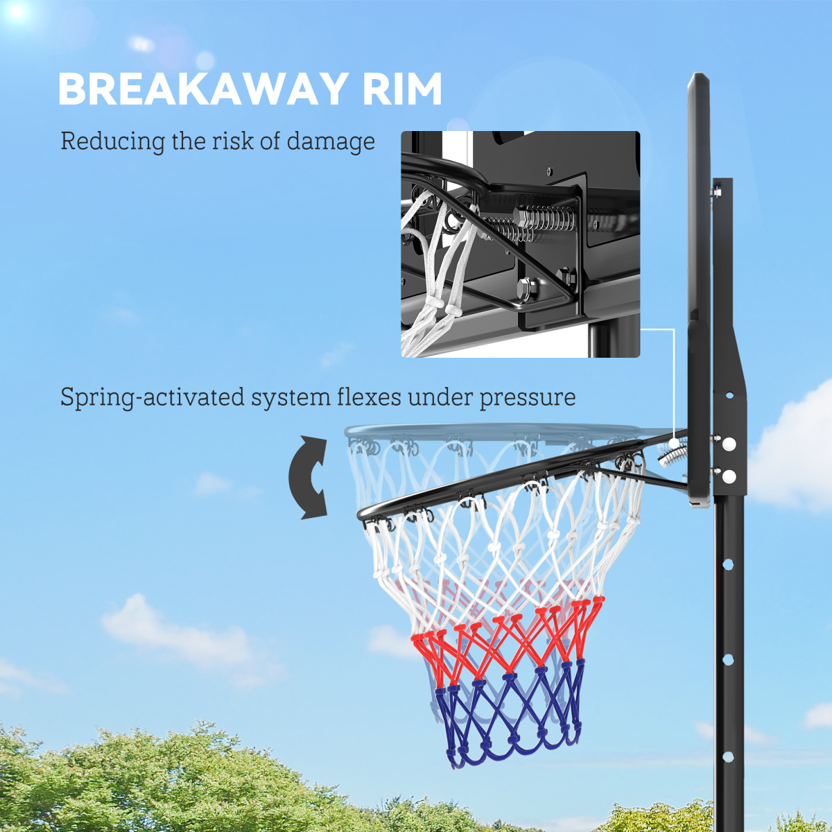 SPORTNOW Adjustable Portable Basketball Hoop
