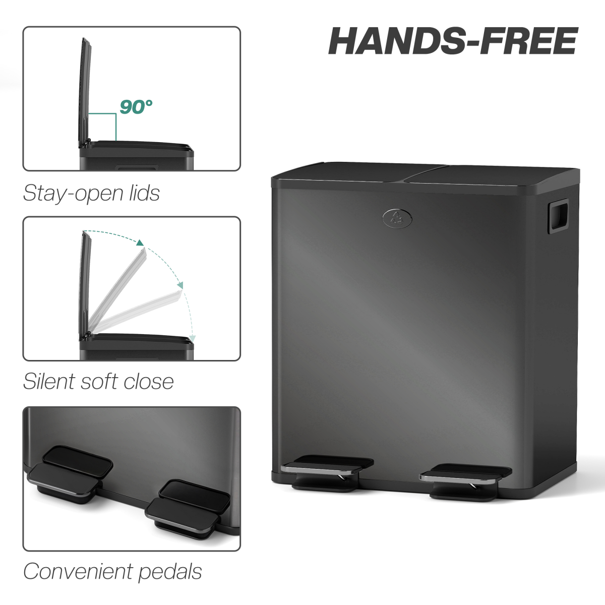 Dual 20L Kitchen Pedal Bin - Smart Recycling & Waste Solution!