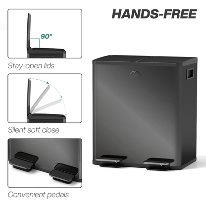 Dual 20L Kitchen Pedal Bin - Smart Recycling & Waste Solution!