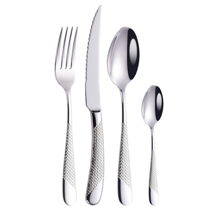 Ferran Diagonal Textured Stainless Steel Cutlery Set