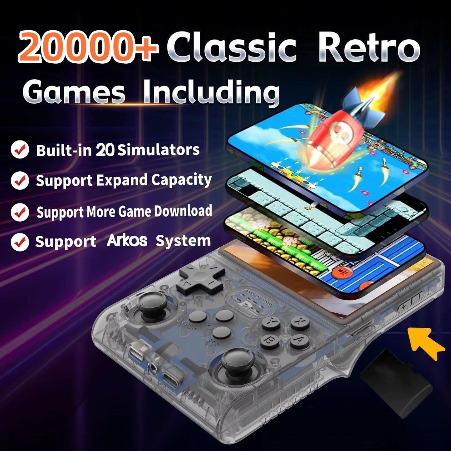 R36S Retro Game Console Handheld Video Game 3.5 Inch