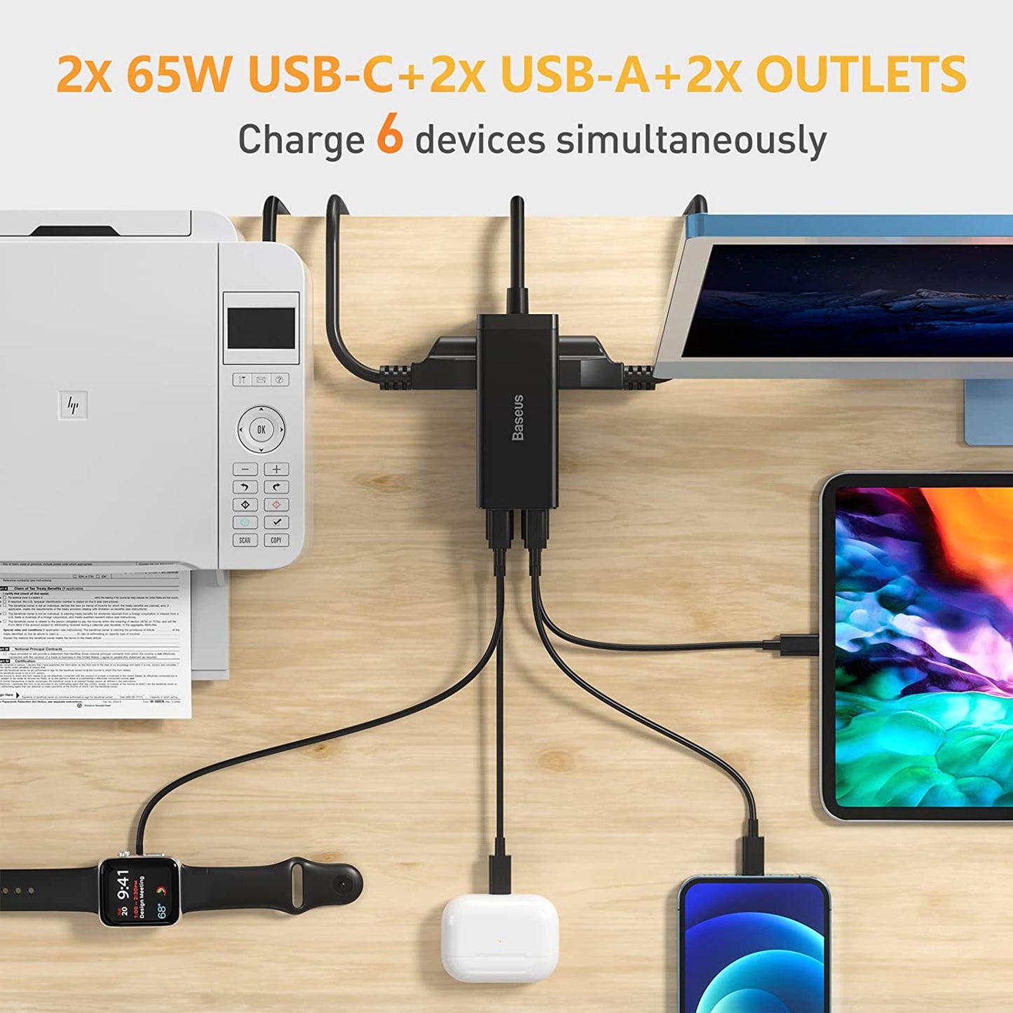 Gan Charger USB-C  : Fast Charging Multiport Charger For MacBook And Iphone