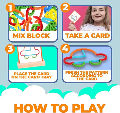 Build&Beyond™️- Montessori Sticks & Rings Set