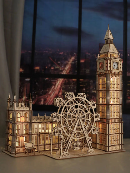 3D Big Ben Wooden Puzzle Clock Kit - Creative DIY Home Decor & Unique Christmas Gift for Family