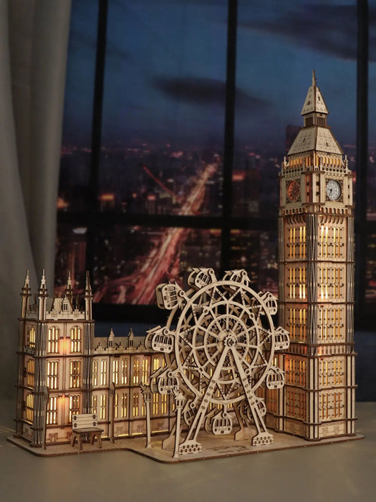 3D Big Ben Wooden Puzzle Clock Kit - Creative DIY Home Decor & Unique Christmas Gift for Family