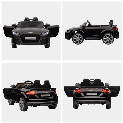 Licensed Audi TT Ride-On Car for Kids 12V Remote Control - Black
