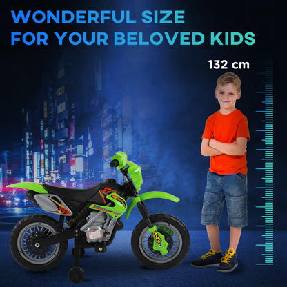 Adventure Green 6V Electric Motorbike for Kids Ages 3-6