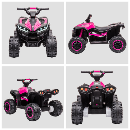 Pink 12V Kids Ride-On Quad ATV for Ages 3-5
