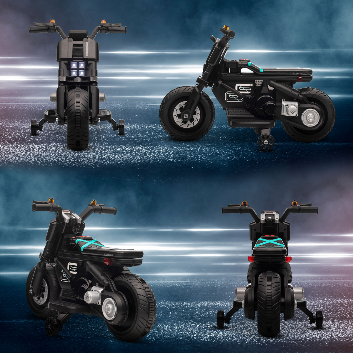 Kids 6V Electric Motorbike with Training Wheels for Ages 3-5
