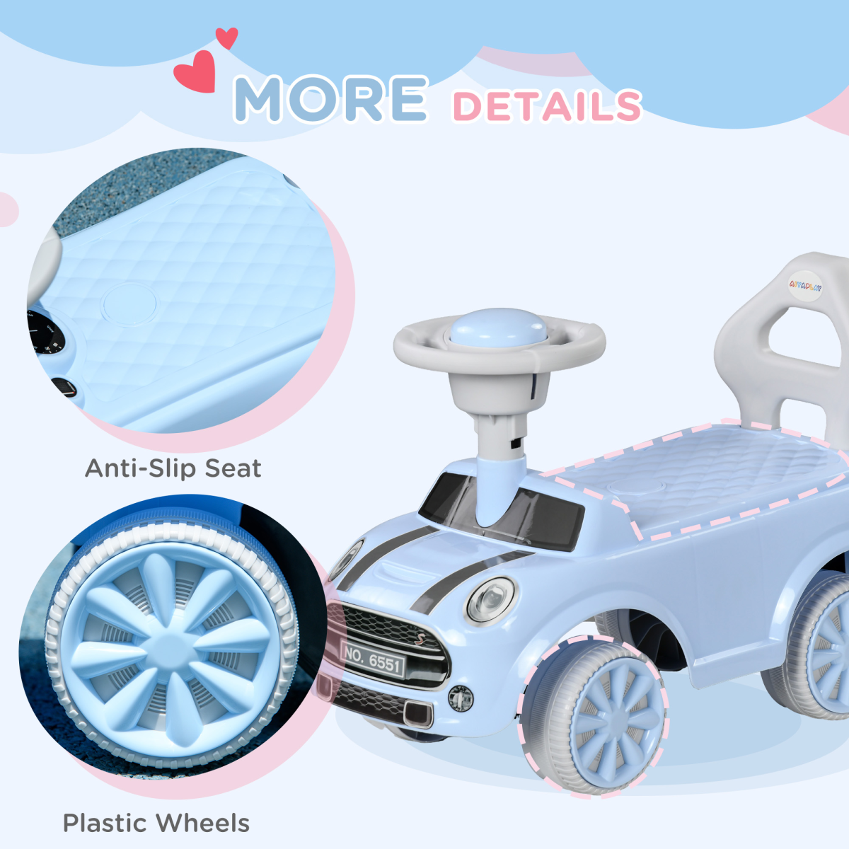 AIYAPLAY Kids Ride-On Car with Air Horn