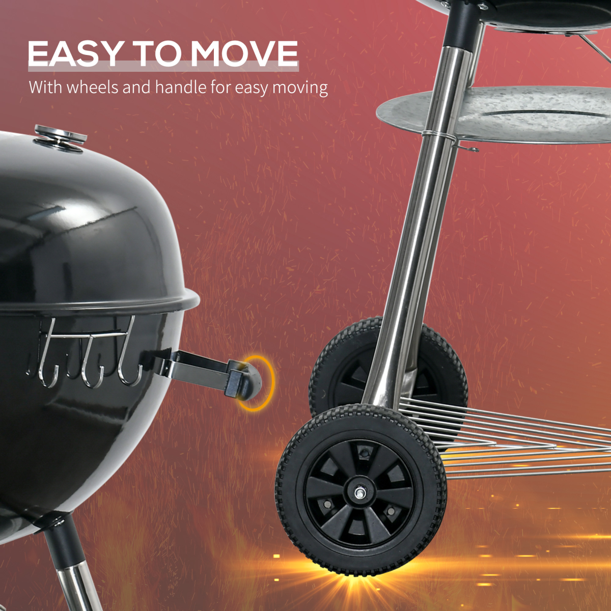 Portable Charcoal Grill & Smoker with Cover