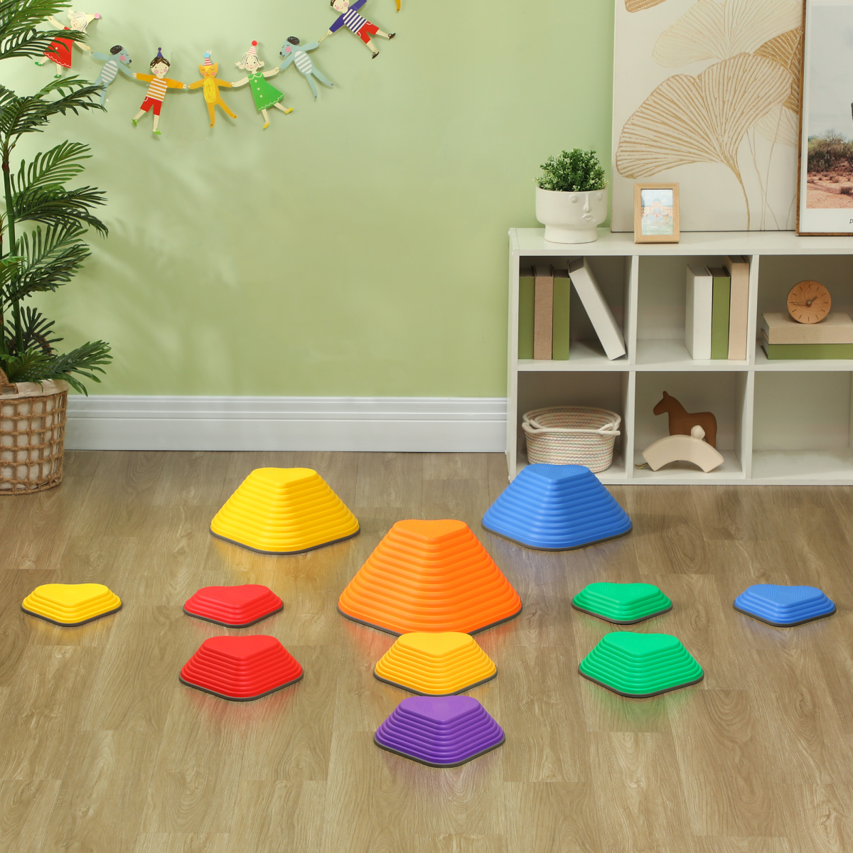 AIYAPLAY 11PC Colorful Non-Slip Stackable Stepping Stones