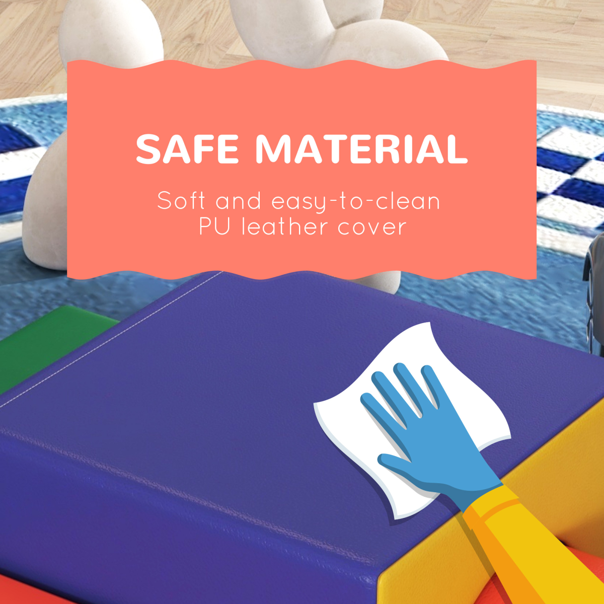 4-Piece Soft Play Set With Safe Foam Blocks for Toddler
