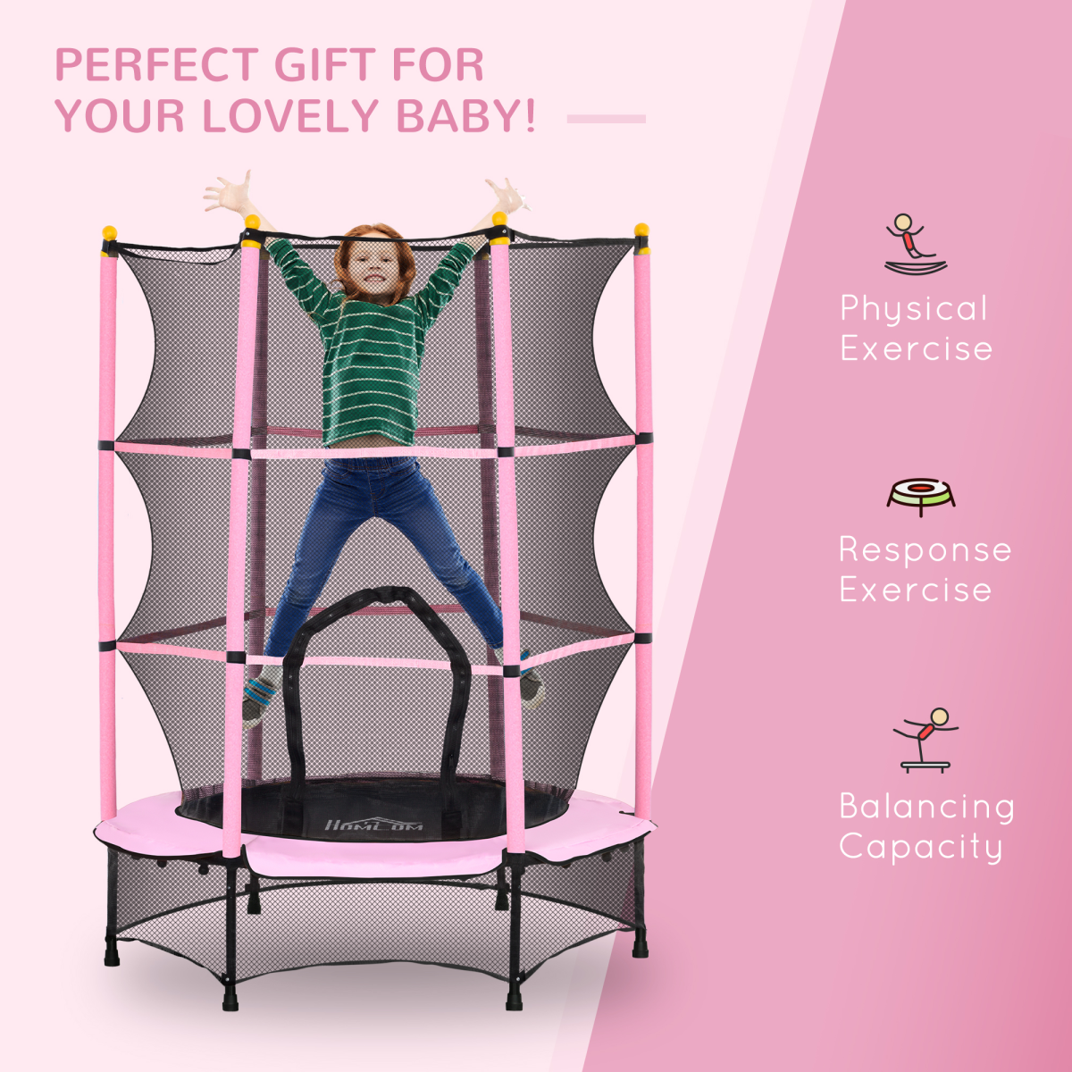 Ultimate 4.6FT Kids Trampoline with Safety Net