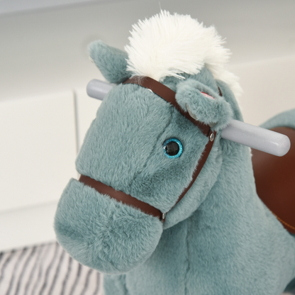 Plush Ride-On Rocking Horse with Sound Handle for Kids