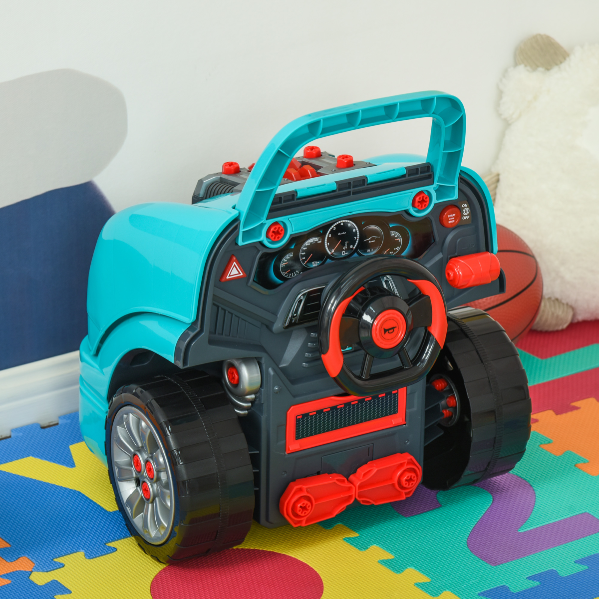 Ultimate DIY Kids Truck Engine Toy Set – Teal Green