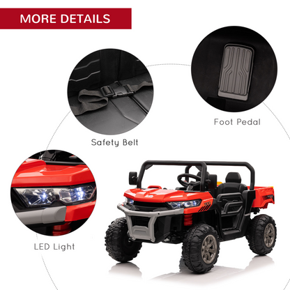 Adventure Duo Electric Two-Seater Kids Truck with Remote - Red