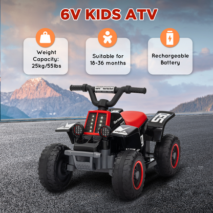 AIYAPLAY 6V Kids Electric Quad Bike