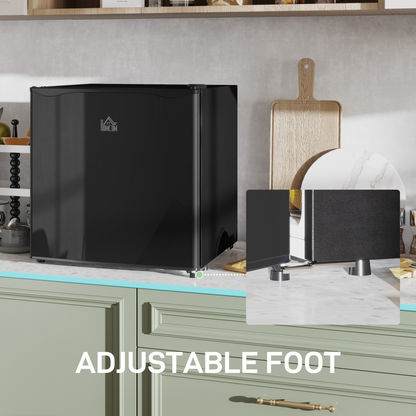 46L Compact Countertop Mini Fridge with Top Chiller - Sleek Black Design
