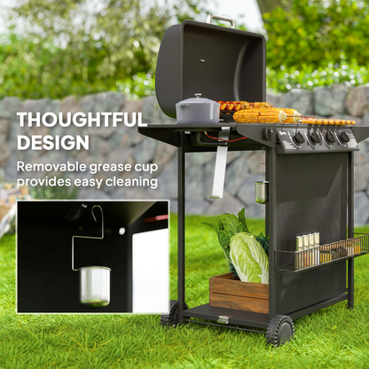5-Burner Portable Gas BBQ Grill