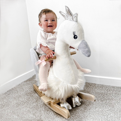Enchanting Kids Ride-On Rocking Swan with Sound