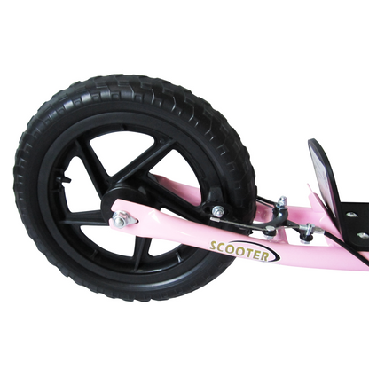 Push Scooter Teen Kids Stunt Bike Ride On with 12" EVA Tyres, Pink