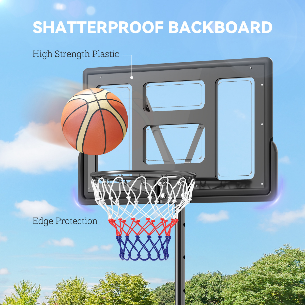 SPORTNOW Adjustable Portable Basketball Hoop