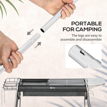 Portable Charcoal BBQ Grill & Griddle