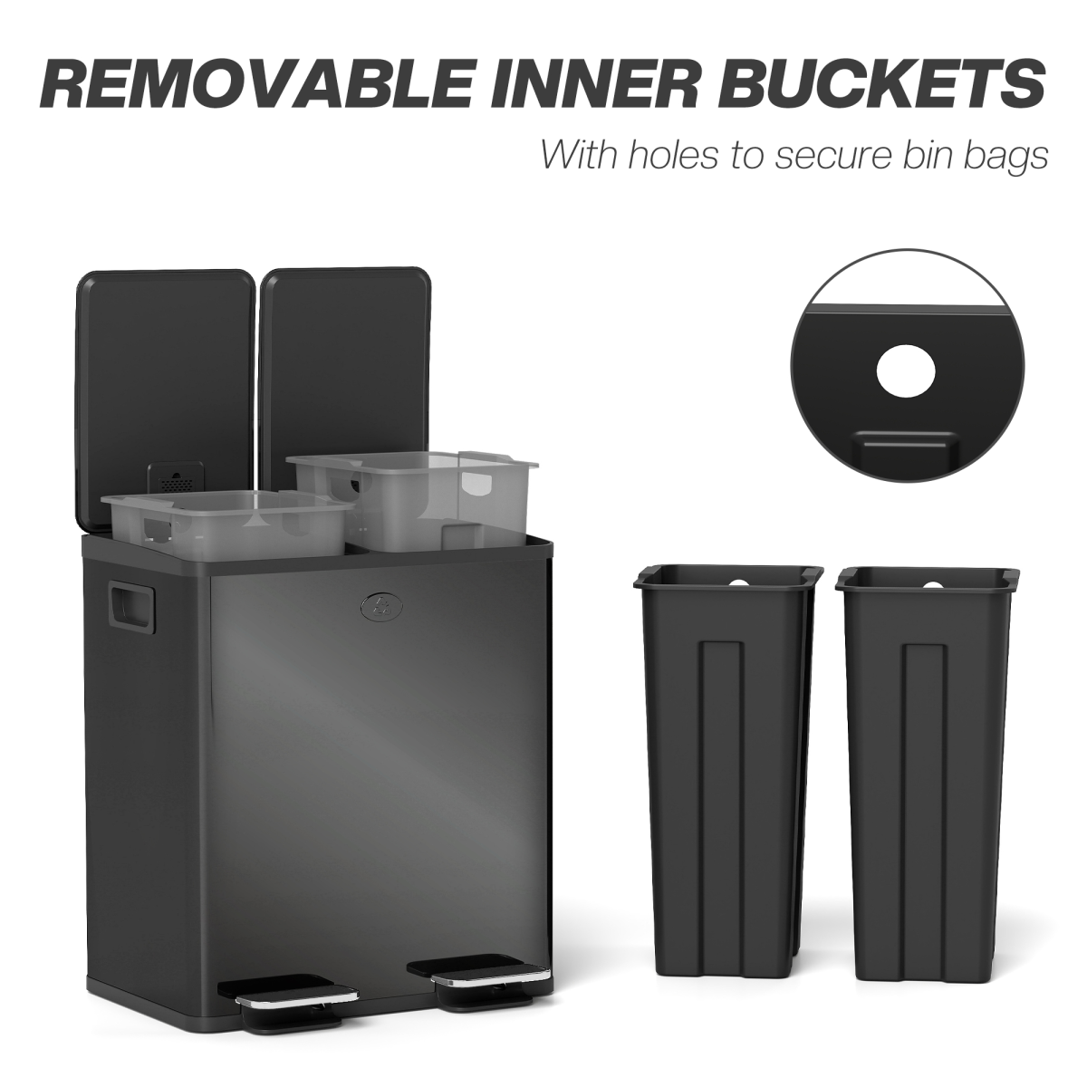 Dual 20L Kitchen Pedal Bin - Smart Recycling & Waste Solution!