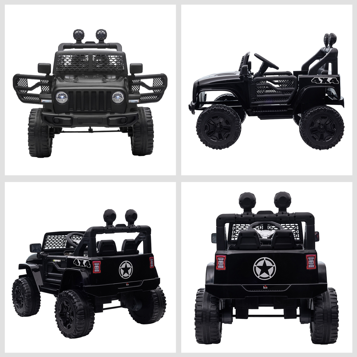 Ultimate 12V Kids Off-Road Electric Ride On Car with Remote Control - Black