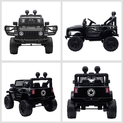 Ultimate 12V Kids Off-Road Electric Ride On Car with Remote Control - Black