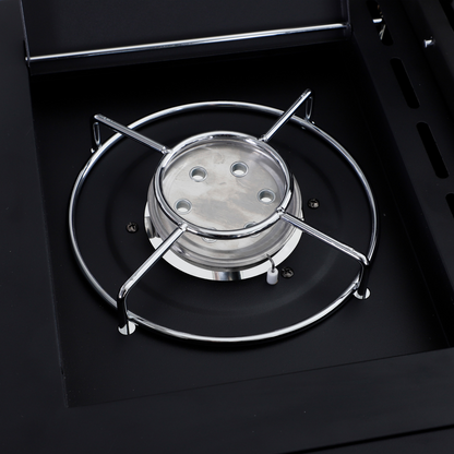 4-Burner Gas BBQ Grill with Side Burner & Easy-Move Wheels