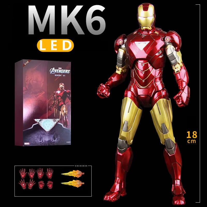 LED Light Iron Man 7" Movie Action Figure Tony Stark Legends Toys