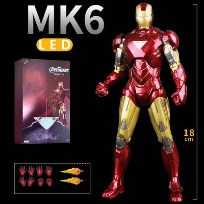 LED Light Iron Man 7" Movie Action Figure Tony Stark Legends Toys