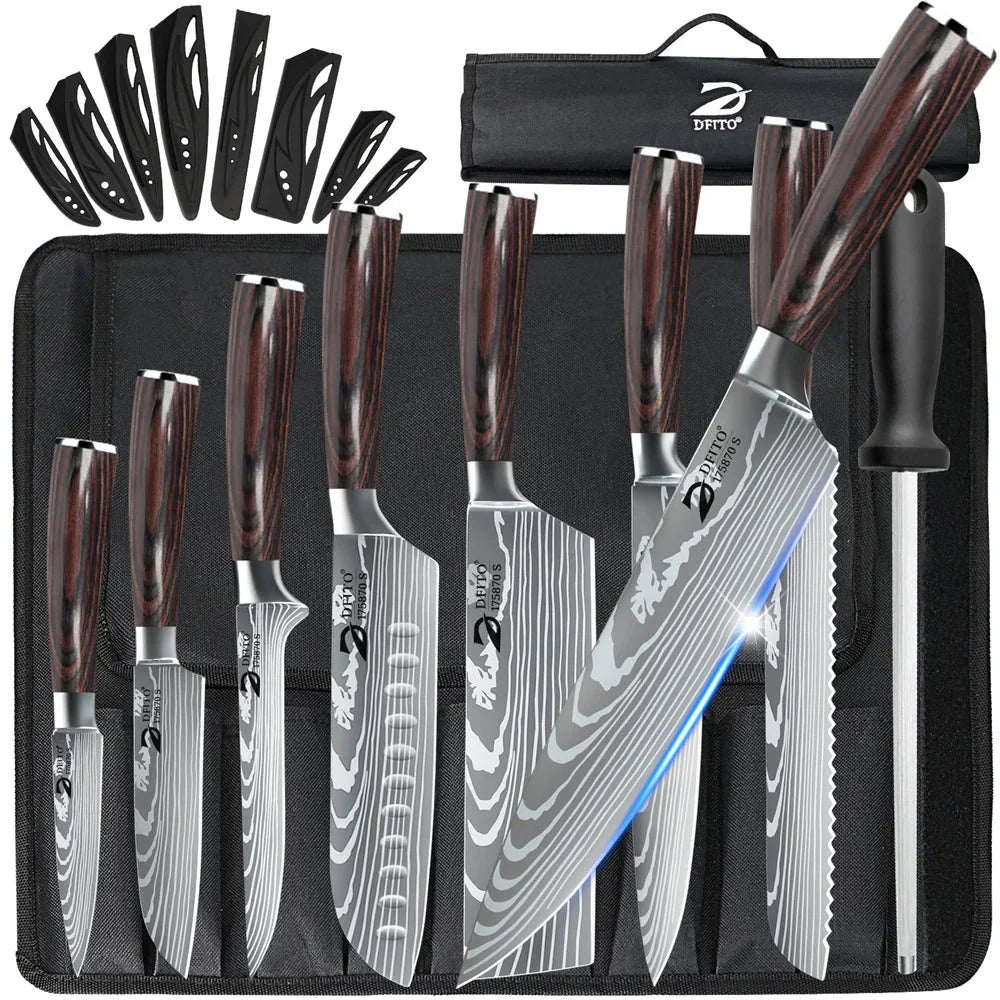 8-Piece Damascus Steel Chef Knife Set