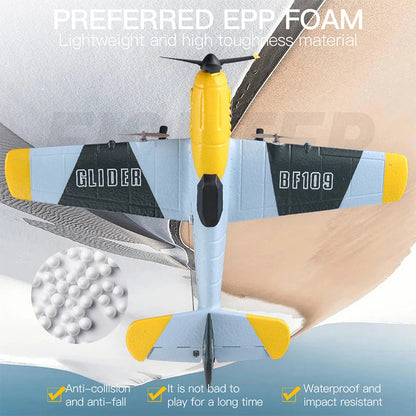 BF109 RC Plane - Professional 2.4G Remote Control EPP Foam Glider - Perfect Gift for Kids!