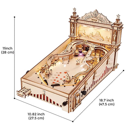 ROKR Vintage 3D Pinball Machine - Fun for Kids and Adults, Perfect Family Party Game, Easy Assembly Wooden Puzzle EG01
