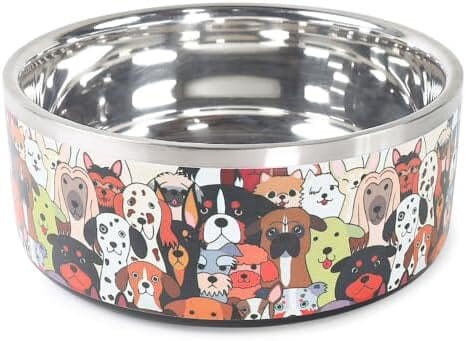 85 Oz - Large Double Walled Stainless Steel Bowl Non-Slip