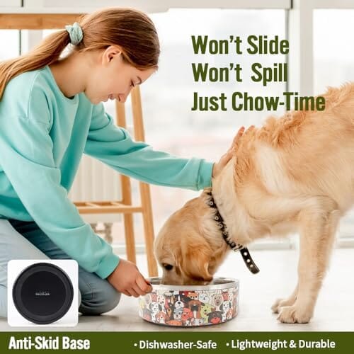 85 Oz - Large Double Walled Stainless Steel Bowl Non-Slip