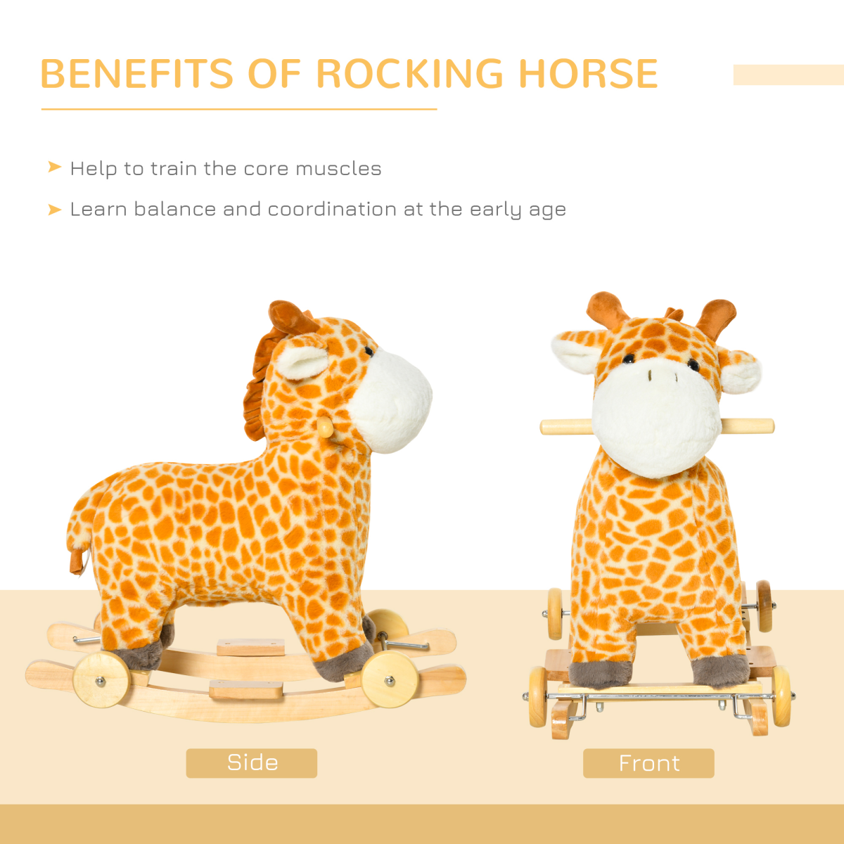 Cozy Giraffe Ride-On Rocker for Kids