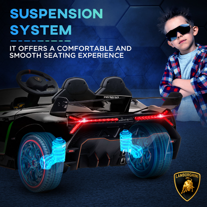Lamborghini Veneno Kids' Electric Ride-On Car with Remote - Black