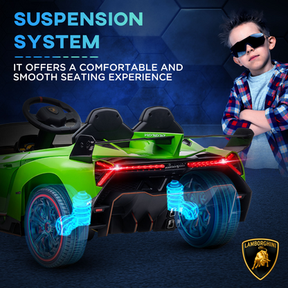 Lamborghini Veneno Licensed Electric Ride-on Car with Remote- Green