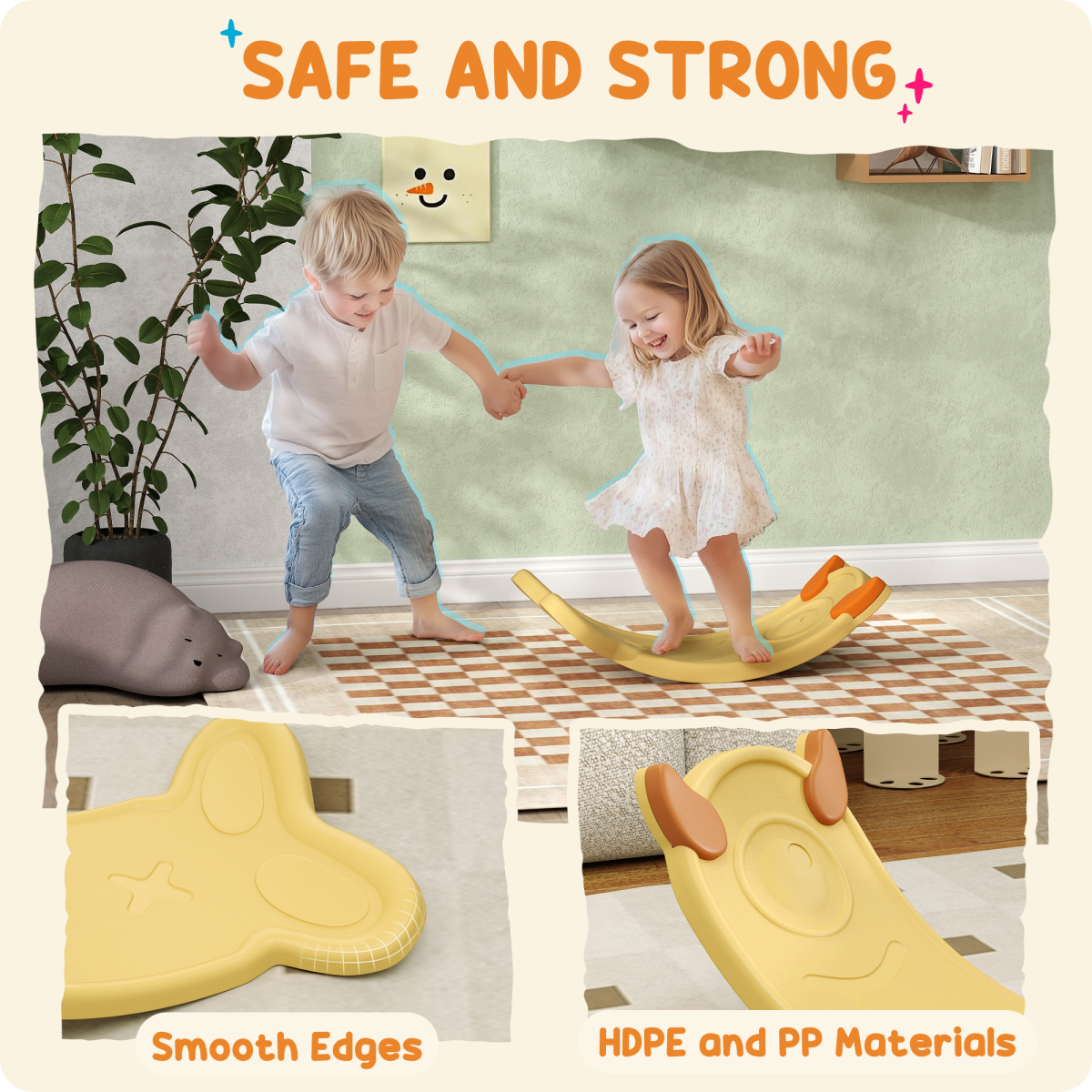 AIYAPLAY Kids Balance Board - Yellow