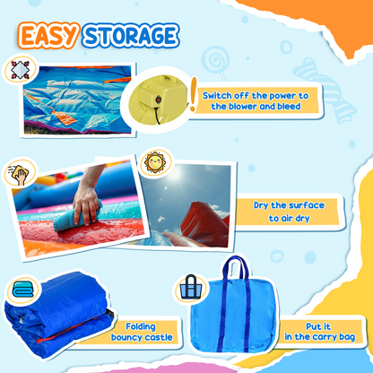 Rainbow Adventure Kids Bouncy Castle & Pool Trampoline