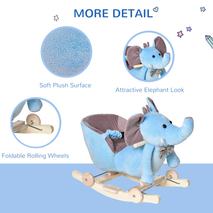 2-in-1 Rocking Horse Elephant with Music for Kids