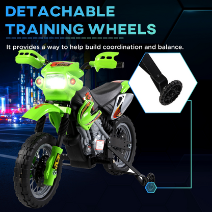 Adventure Green 6V Electric Motorbike for Kids Ages 3-6