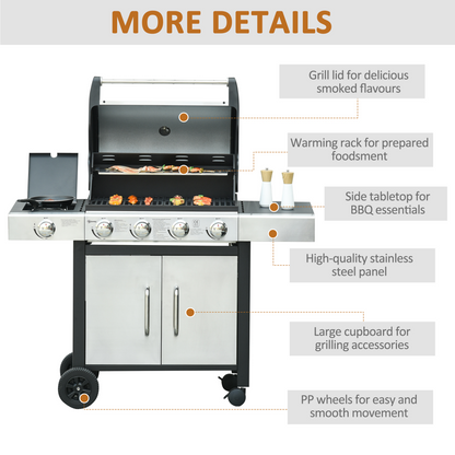 Ultimate 4+1 Burner Gas BBQ Grill