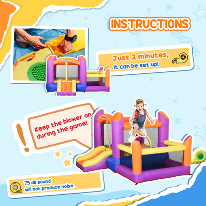 Inflatable Bouncy Castle with Slide & Pool