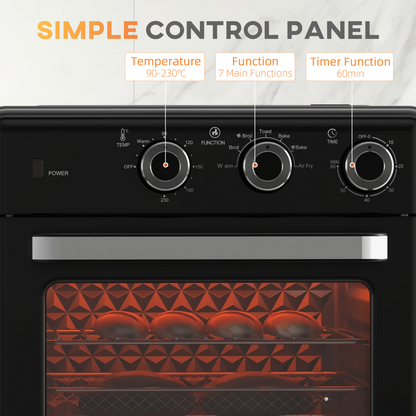 20L Retro Air Fryer Oven - Versatile Convection Cooking Power