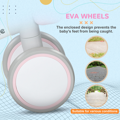 AIYAPLAY Adjustable Pink Balance Bike for Toddlers 1-3 Years - Safe & Fun!